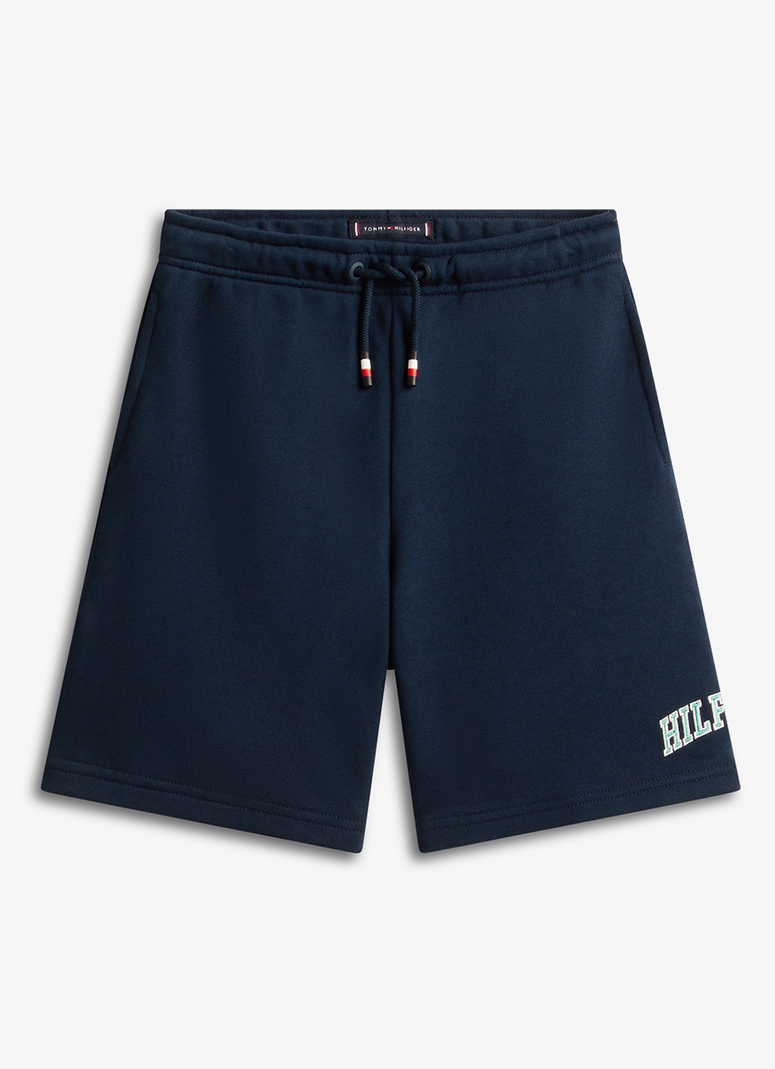 Tommy Hilfiger Straight fit korte joggingbroek met steekzakken - voorkant donkerblauw