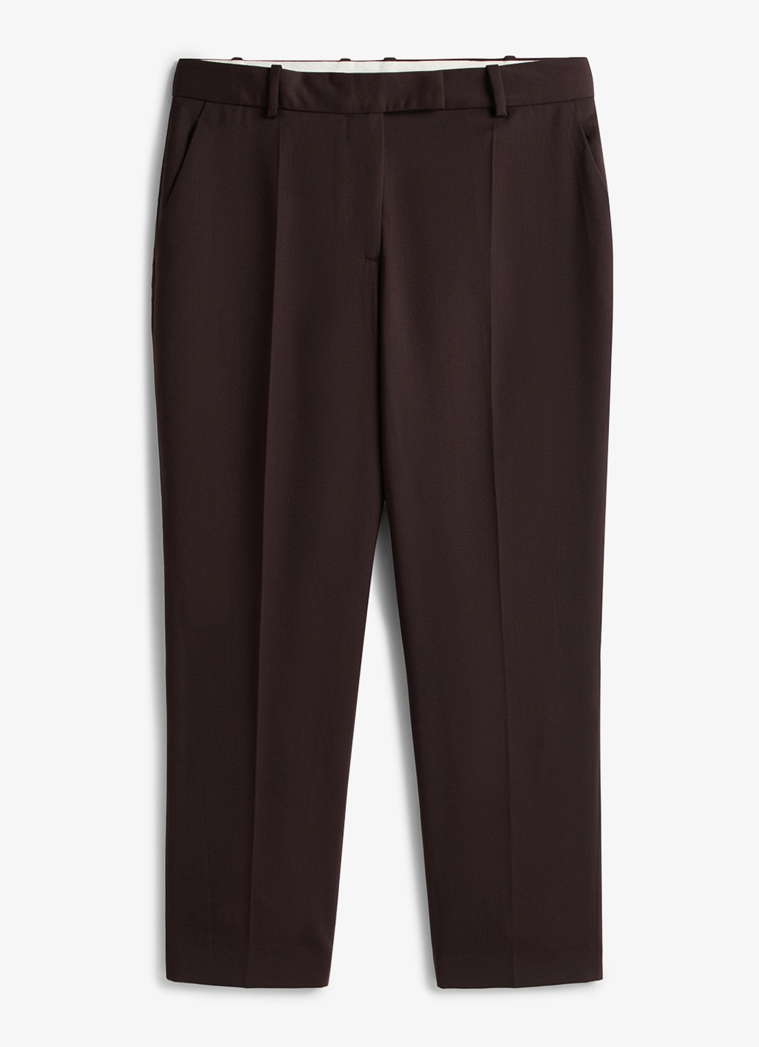 Tommy Hilfiger Straight fit pantalon met paspelzakken - voorkant 3 aubergine