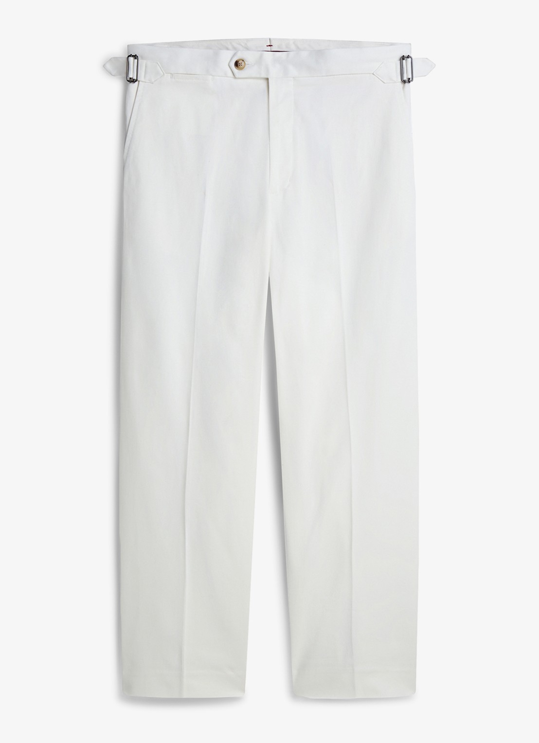 Tommy Hilfiger Straight fit pantalon met steekzakken - voorkant 6 ivoor