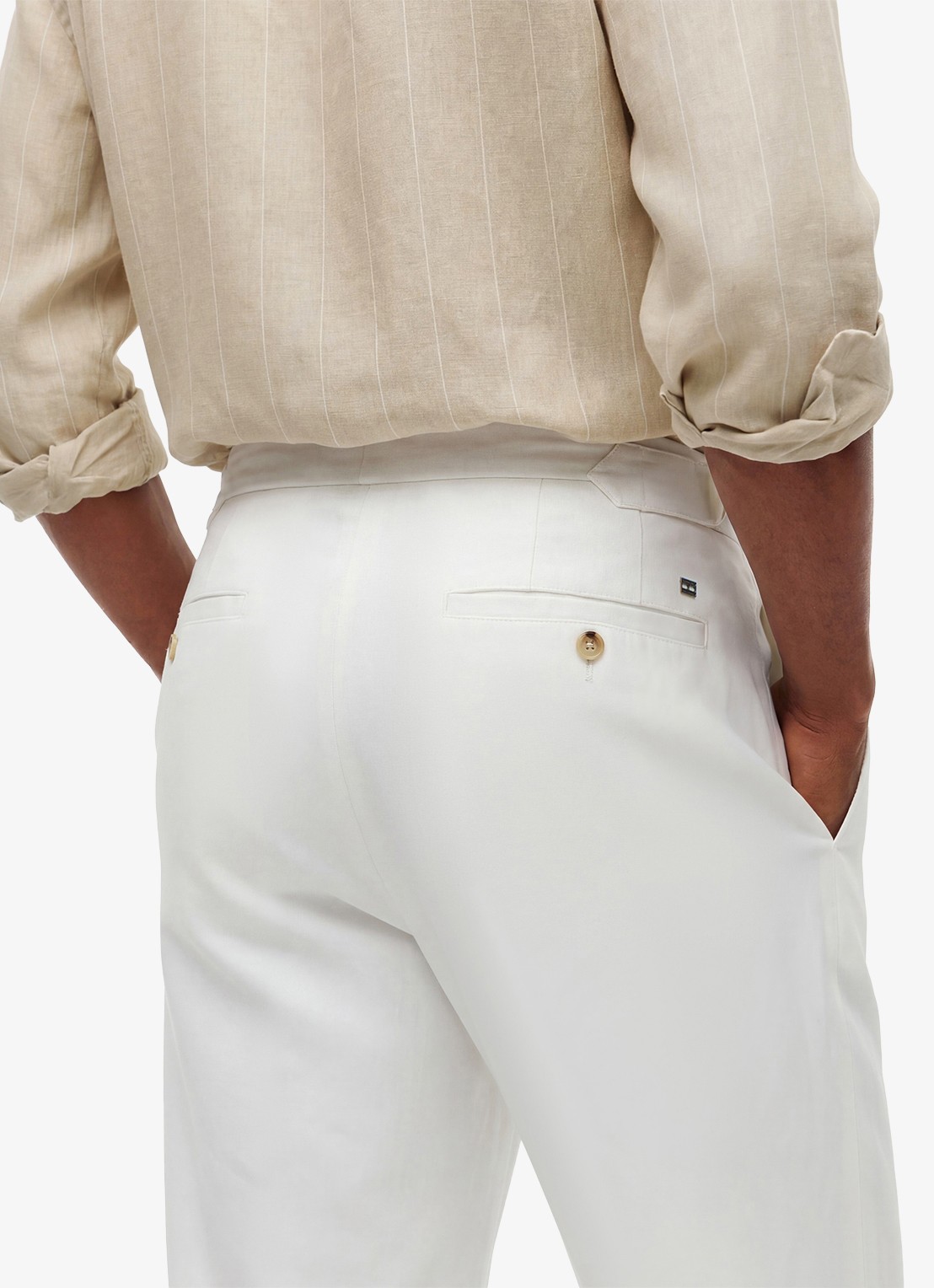 Tommy Hilfiger Straight fit pantalon met steekzakken - detail 2 ivoor