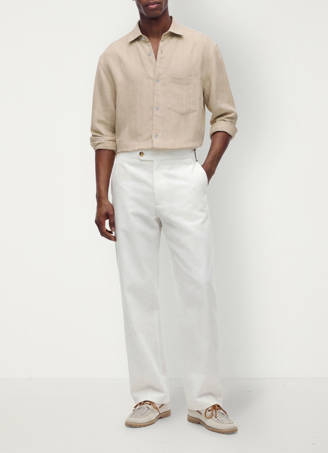 Tommy Hilfiger Straight fit pantalon met steekzakken - detail 3 ivoor