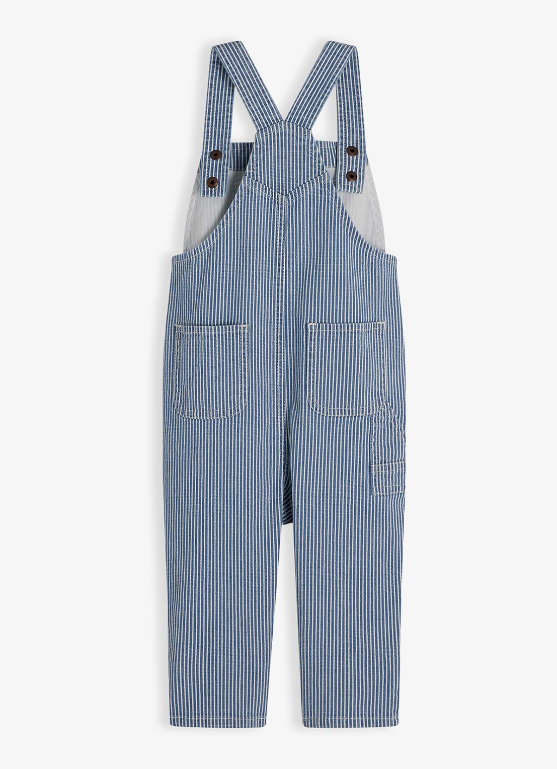 Tommy Hilfiger Straight fit tuinbroek met streepprint - achterkant 2 lichtblauw