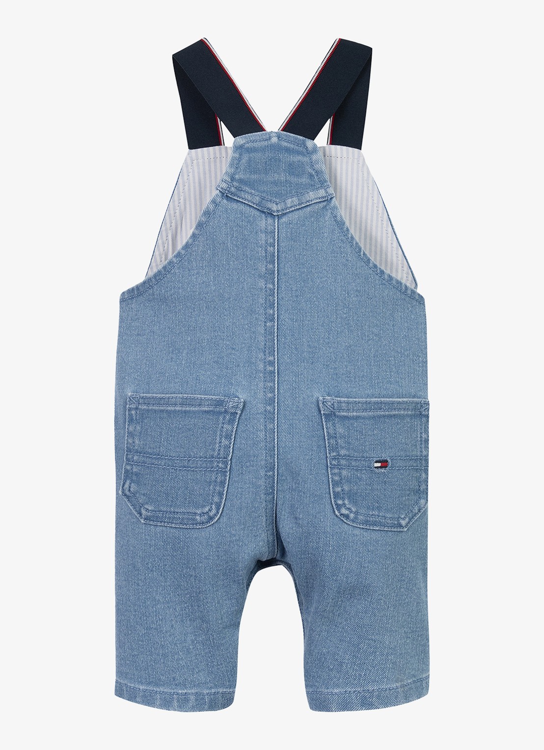 Tommy Hilfiger Straight fit tuinbroek van denim met steekzakken - voorkant 2 indigo