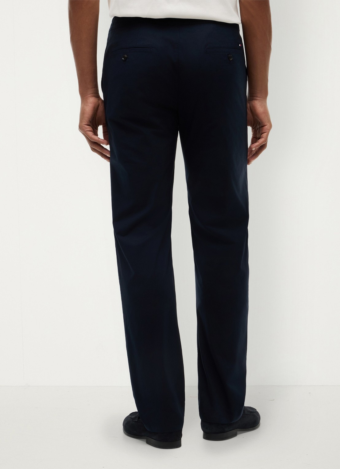 Tommy Hilfiger Straight leg chino met trekkoord - achterkant 5 donkerblauw
