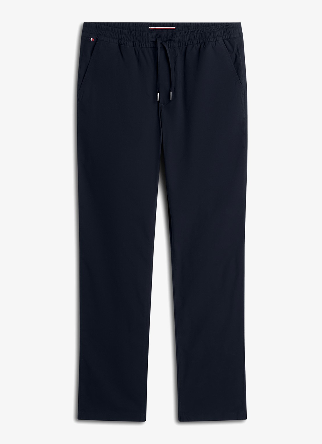 Tommy Hilfiger Straight leg chino met trekkoord - voorkant 2 donkerblauw