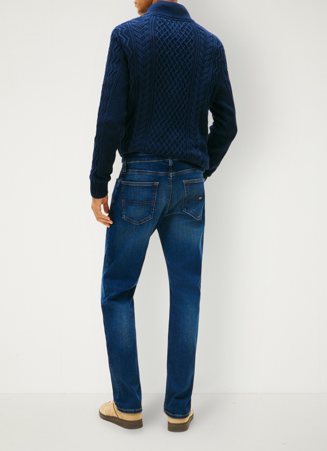 Tommy Hilfiger Straight leg jeans met medium wassing - achterkant denim