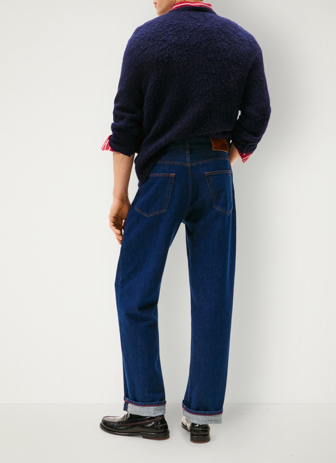 Tommy Hilfiger Straight leg jeans met steekzakken - achterkant indigo
