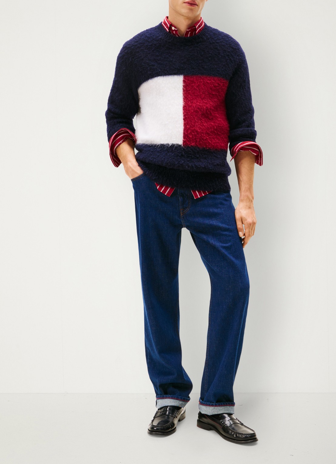 Tommy Hilfiger Straight leg jeans met steekzakken - voorkant 3 indigo