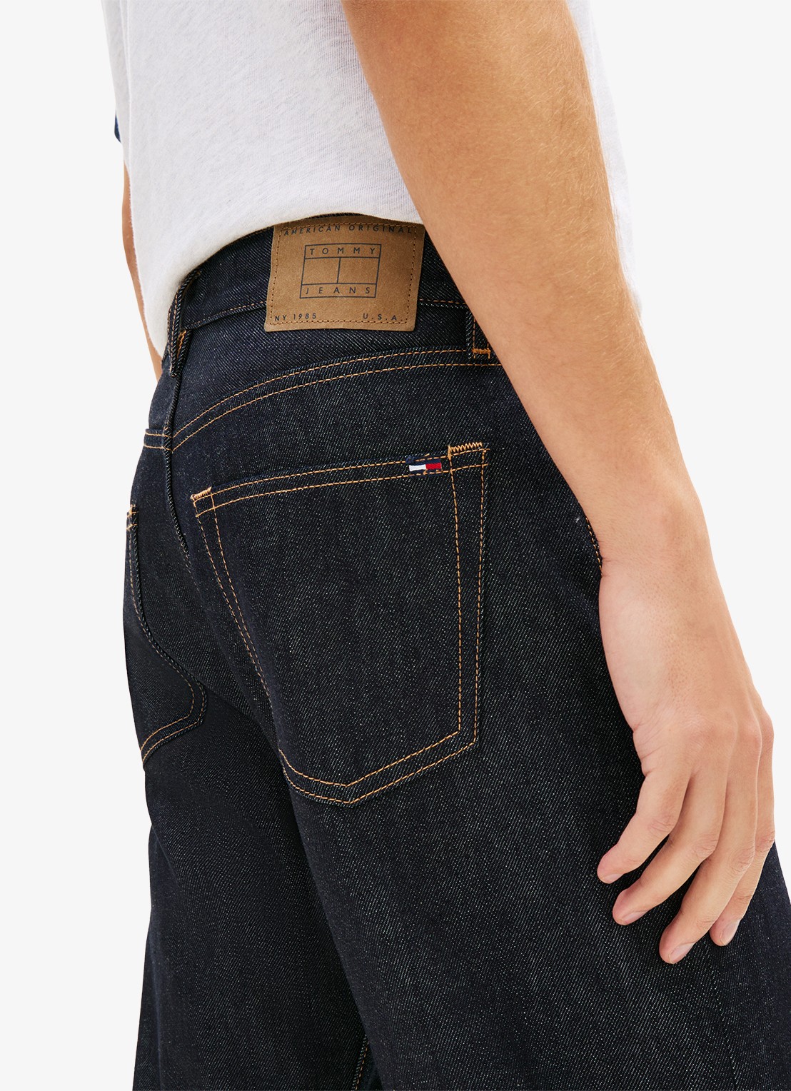 Tommy Hilfiger Straight leg jeans met steekzakken - detail 2 donkerblauw