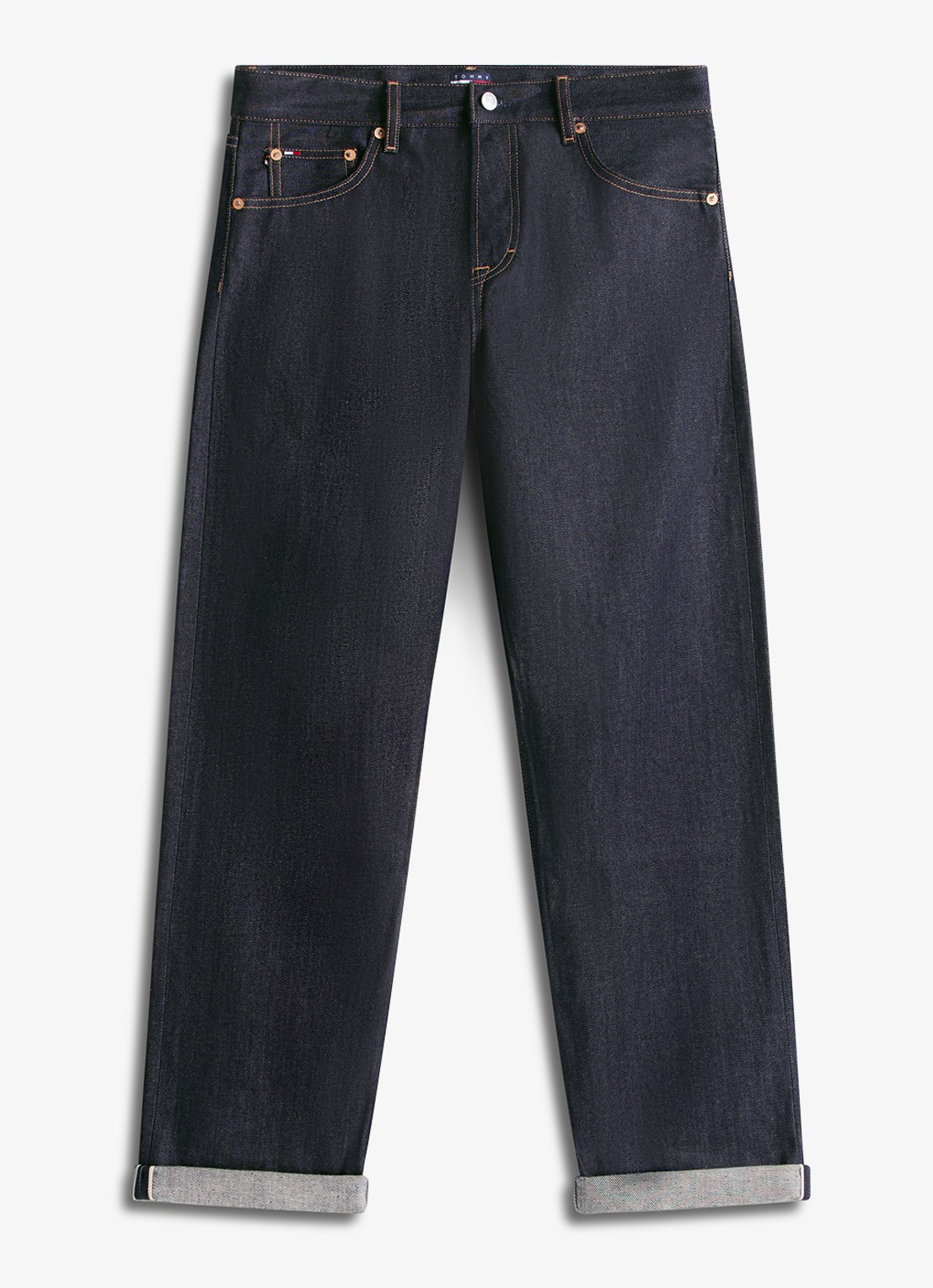 Tommy Hilfiger Straight leg jeans met steekzakken - voorkant 3 donkerblauw