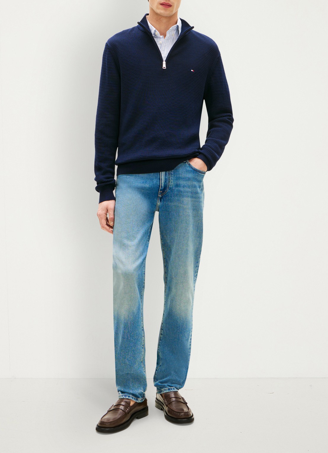 Tommy Hilfiger Straight leg jeans met steekzakken - voorkant 4 denim