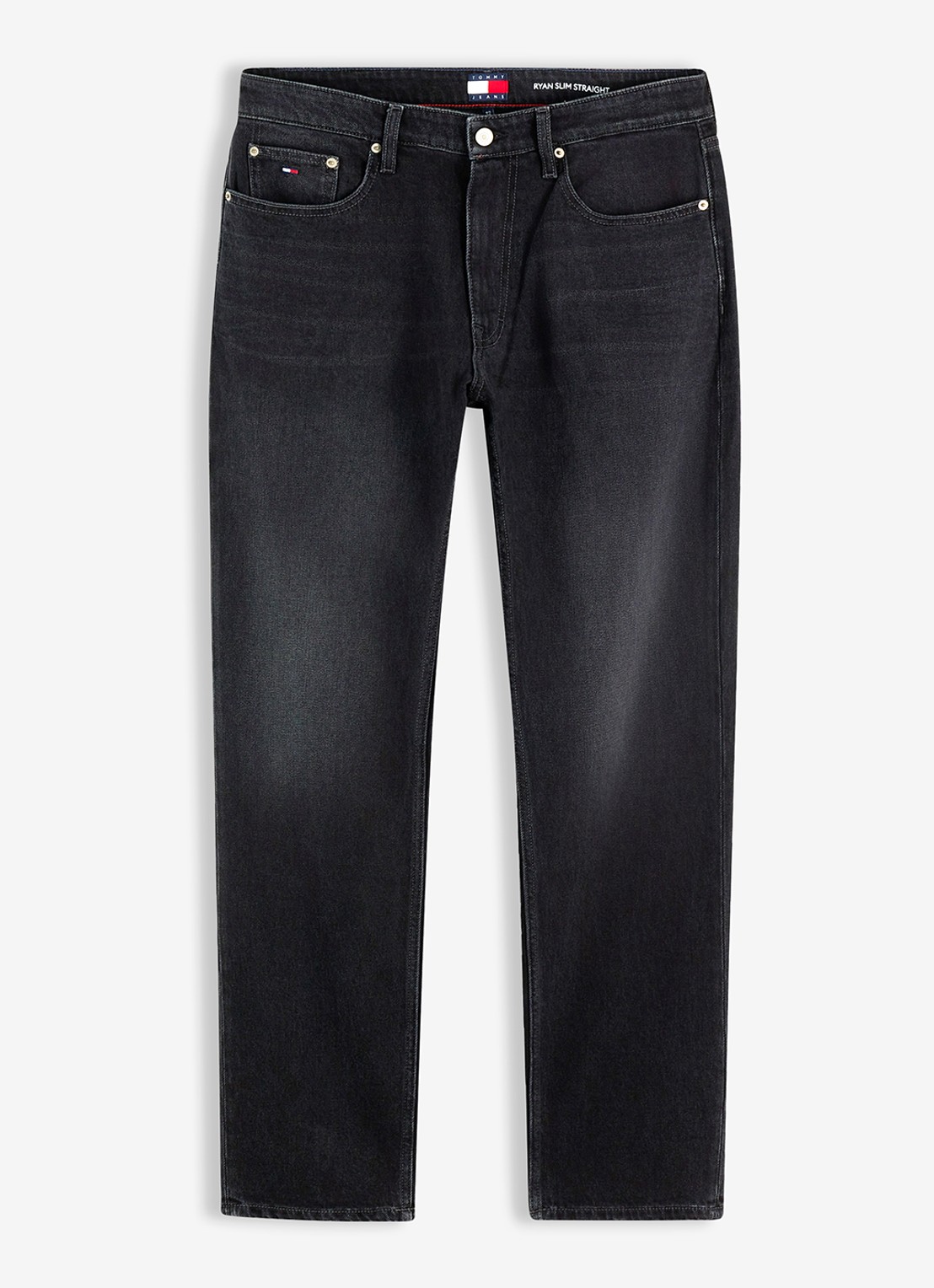 Tommy Hilfiger Straight leg jeans met steekzakken - voorkant 6 zwart