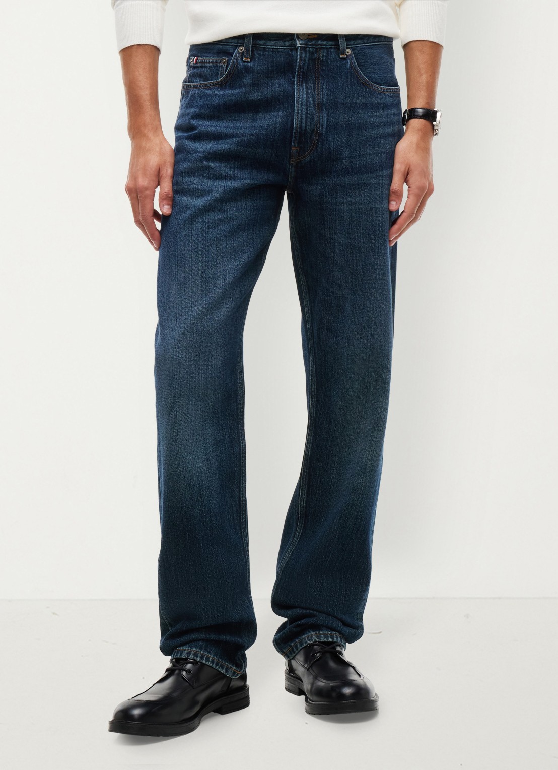 Tommy Hilfiger Straight leg jeans met steekzakken - detail indigo