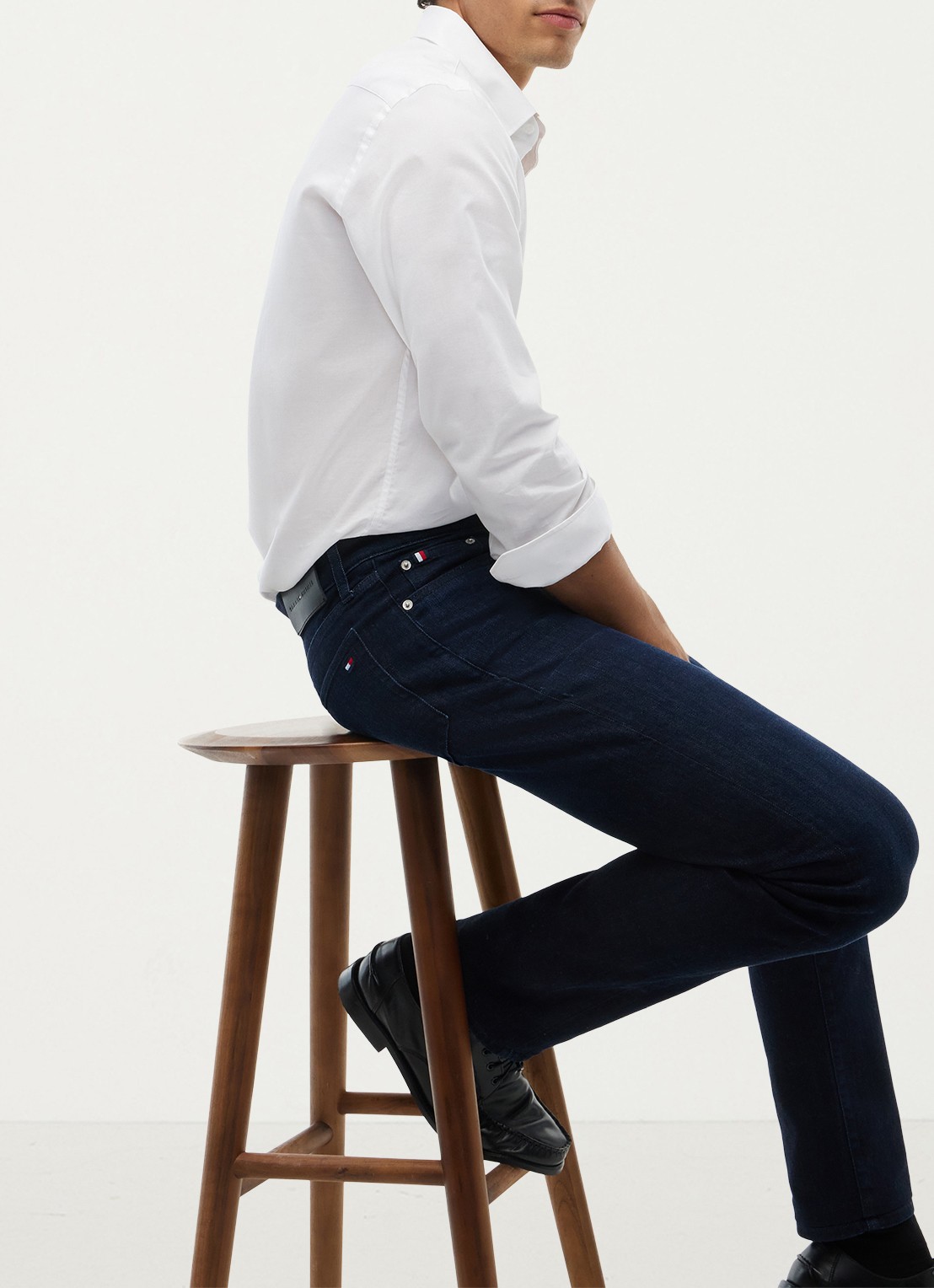 Tommy Hilfiger Straight leg jeans met steekzakken - detail 3 donkerblauw