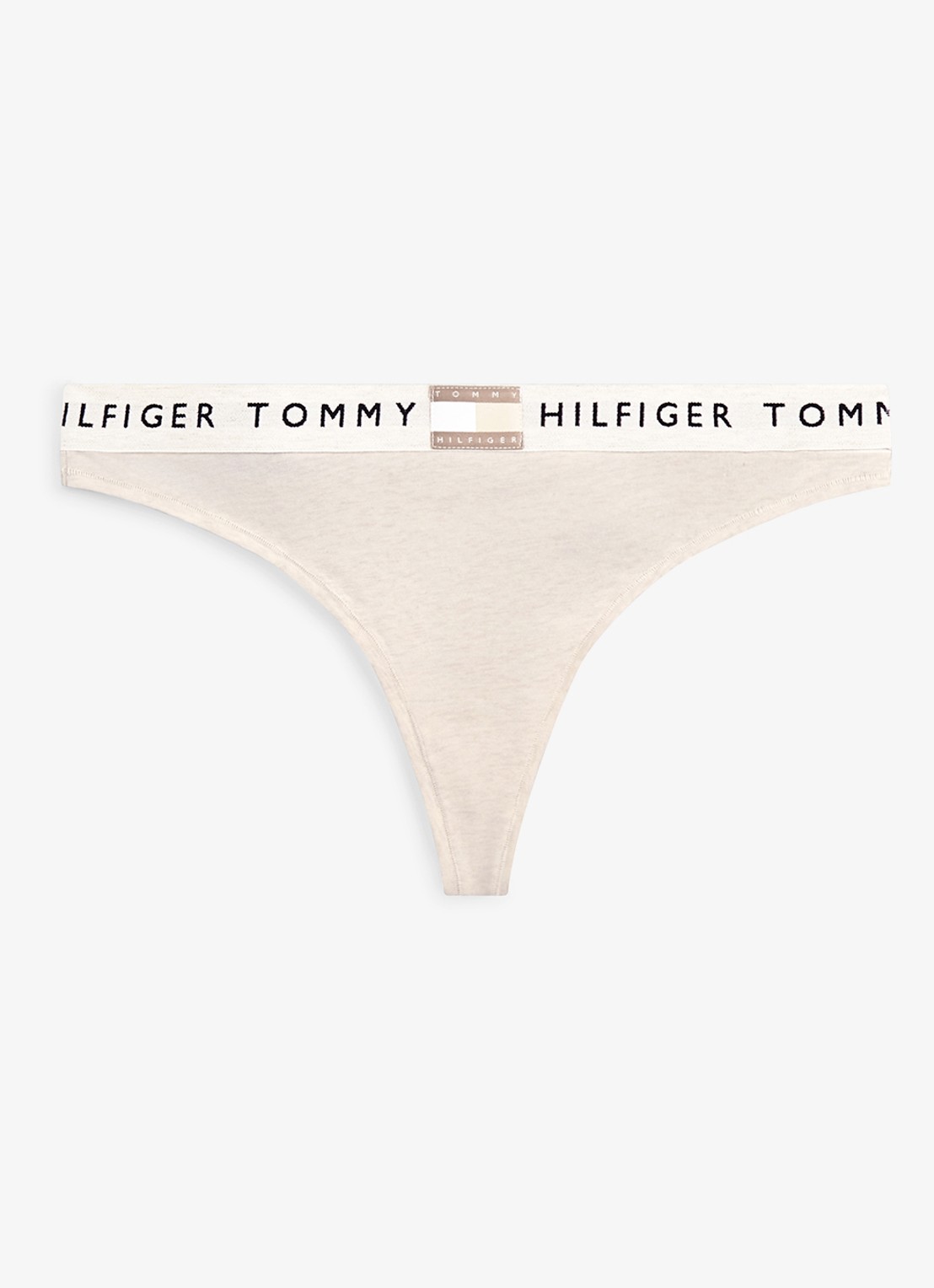Tommy Hilfiger String met logoband - voorkant 2 beige