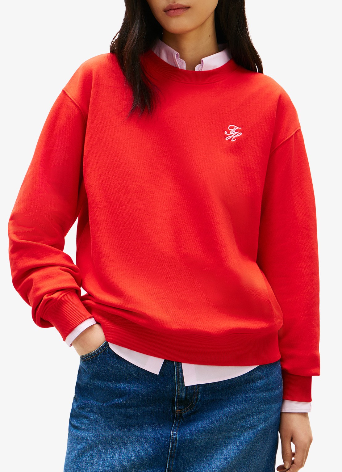 Tommy Hilfiger Sweater in katoenblend - detail 3 rood