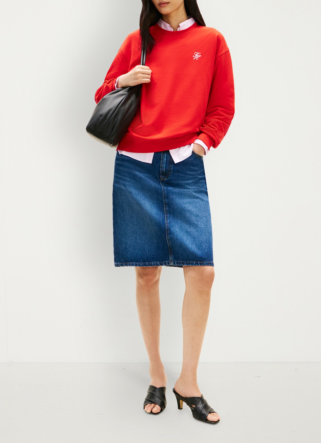 Tommy Hilfiger Sweater in katoenblend - voorkant 2 rood