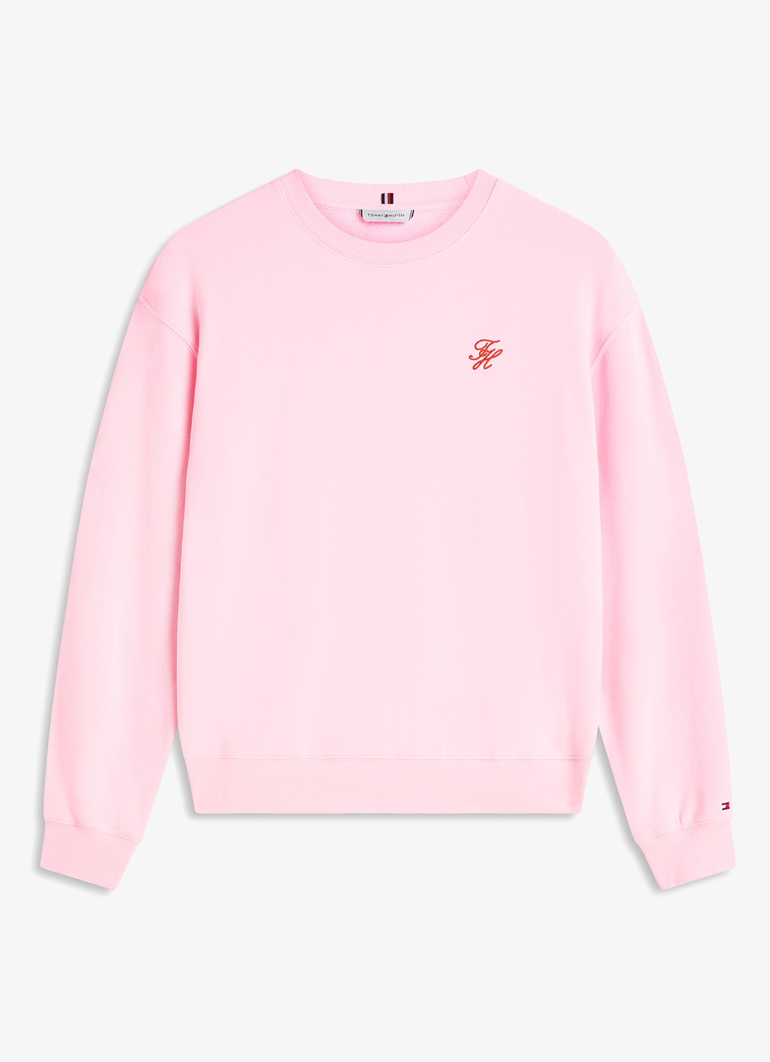 Tommy Hilfiger Sweater in katoenblend - voorkant 4 roze