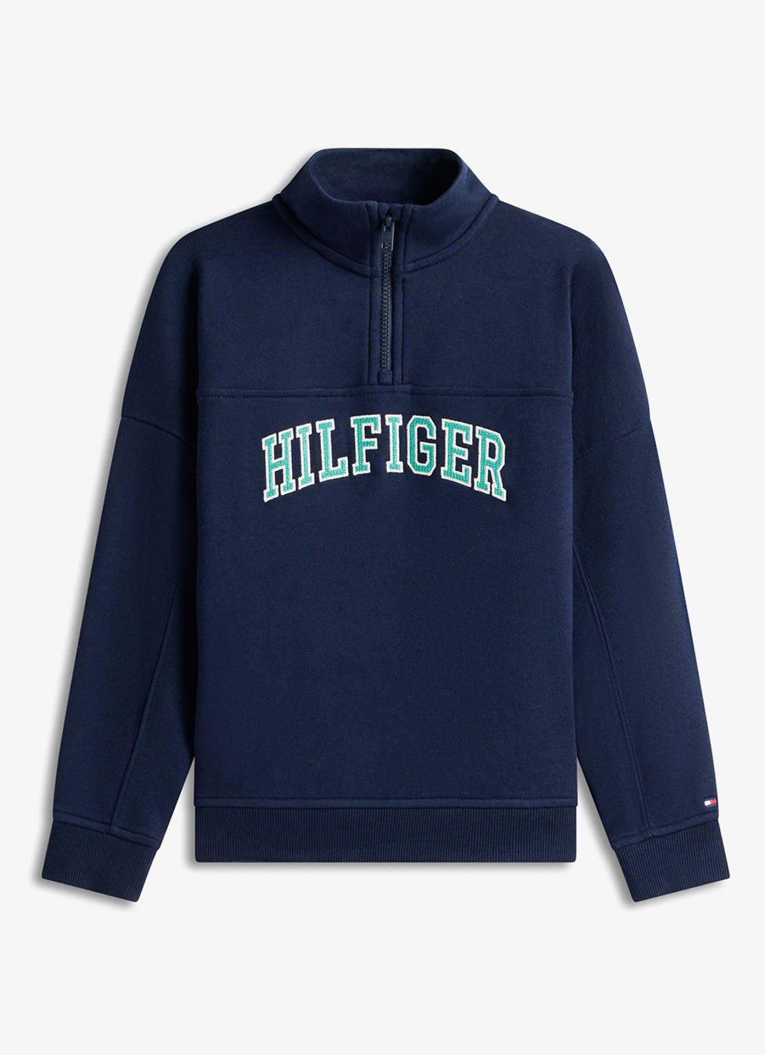 Tommy Hilfiger Sweater in katoenblend - voorkant dark night navy-c1g