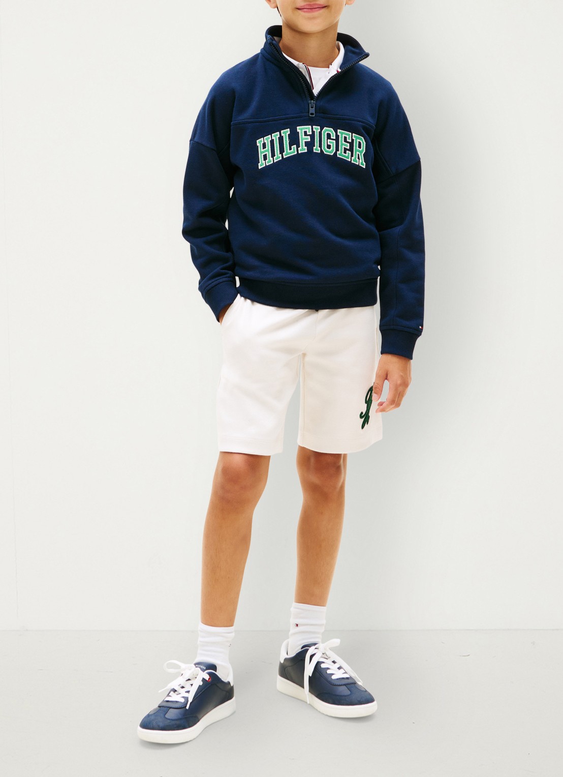 Tommy Hilfiger Sweater in katoenblend - voorkant 2 dark night navy-c1g