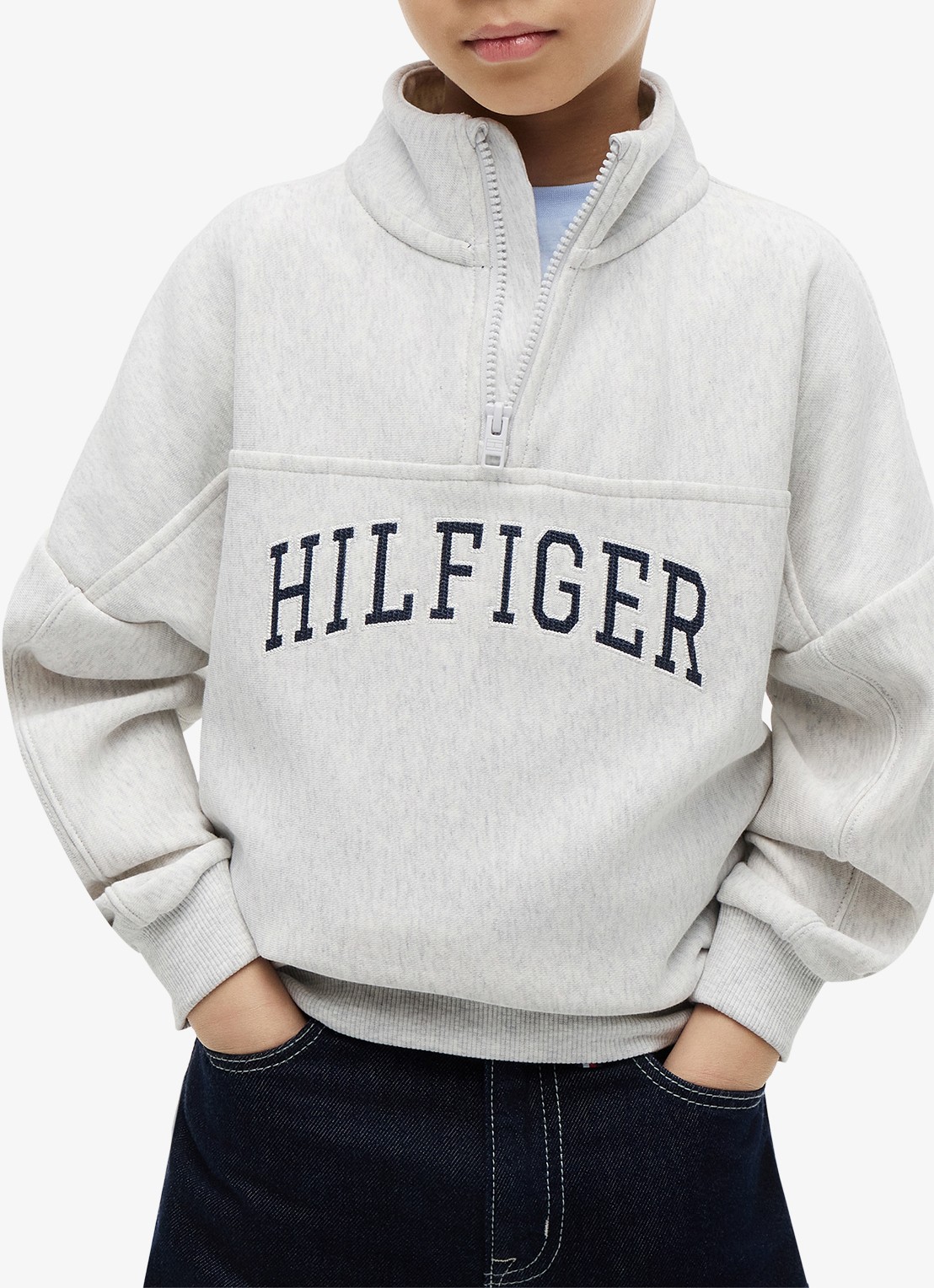 Tommy Hilfiger Sweater in katoenblend - detail 4 grijsmele