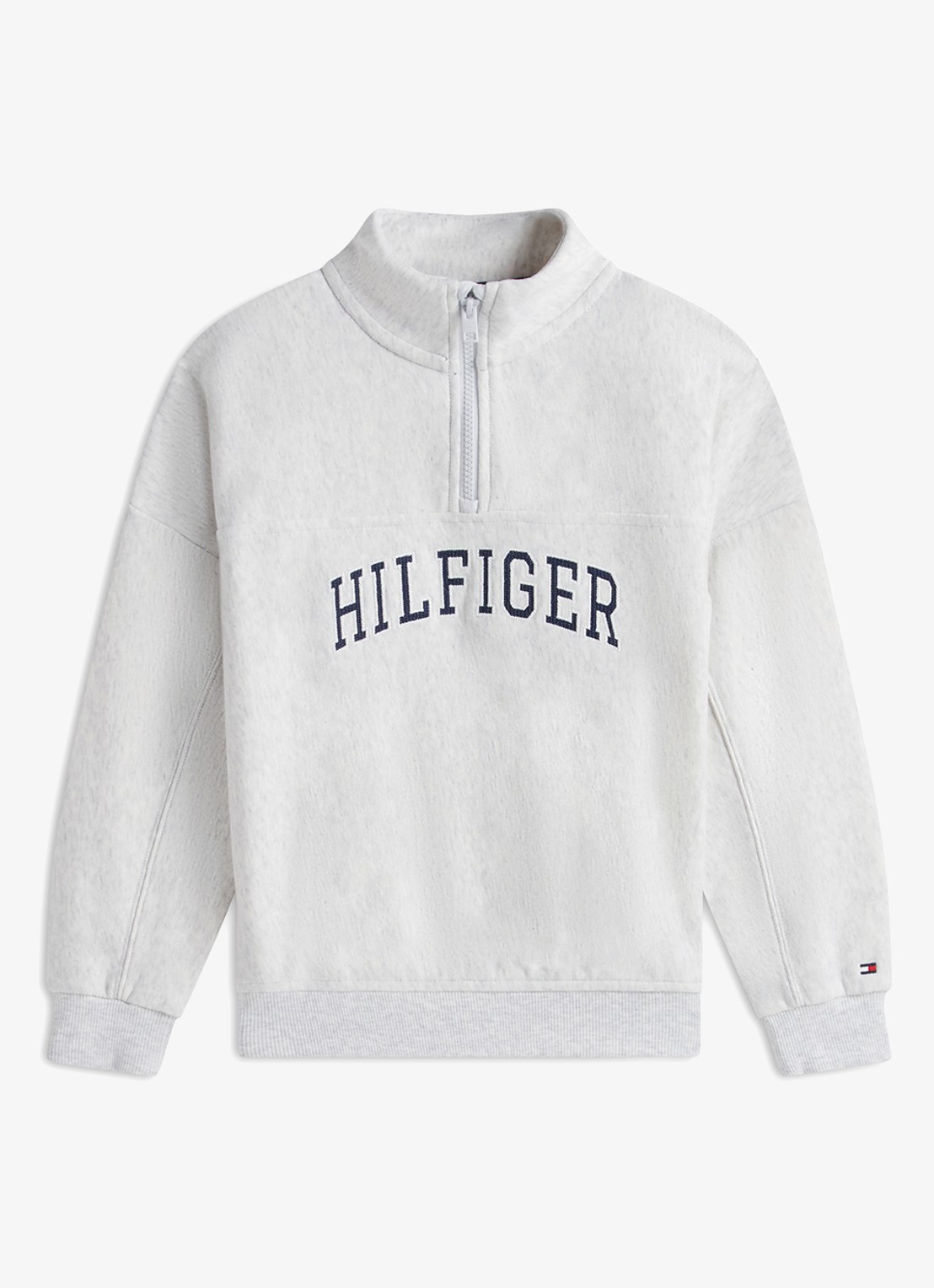 Tommy Hilfiger Sweater in katoenblend - voorkant grijsmele