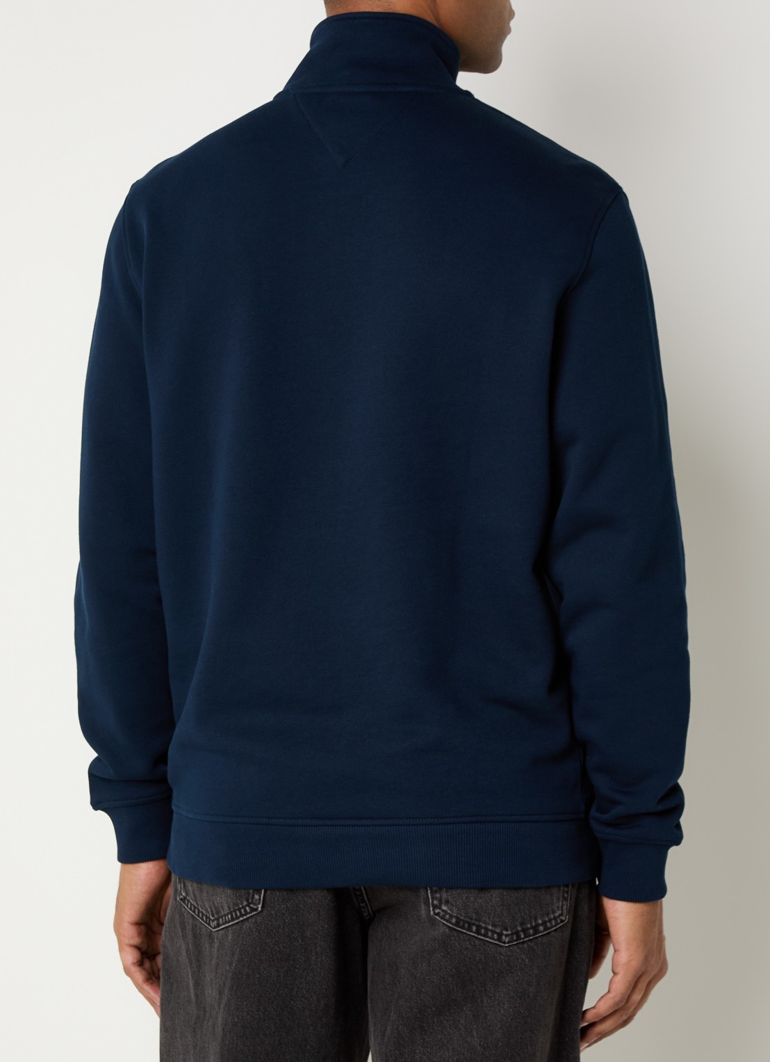 Tommy Hilfiger Sweater met halve rits en logo - achterkant 2 donkerblauw