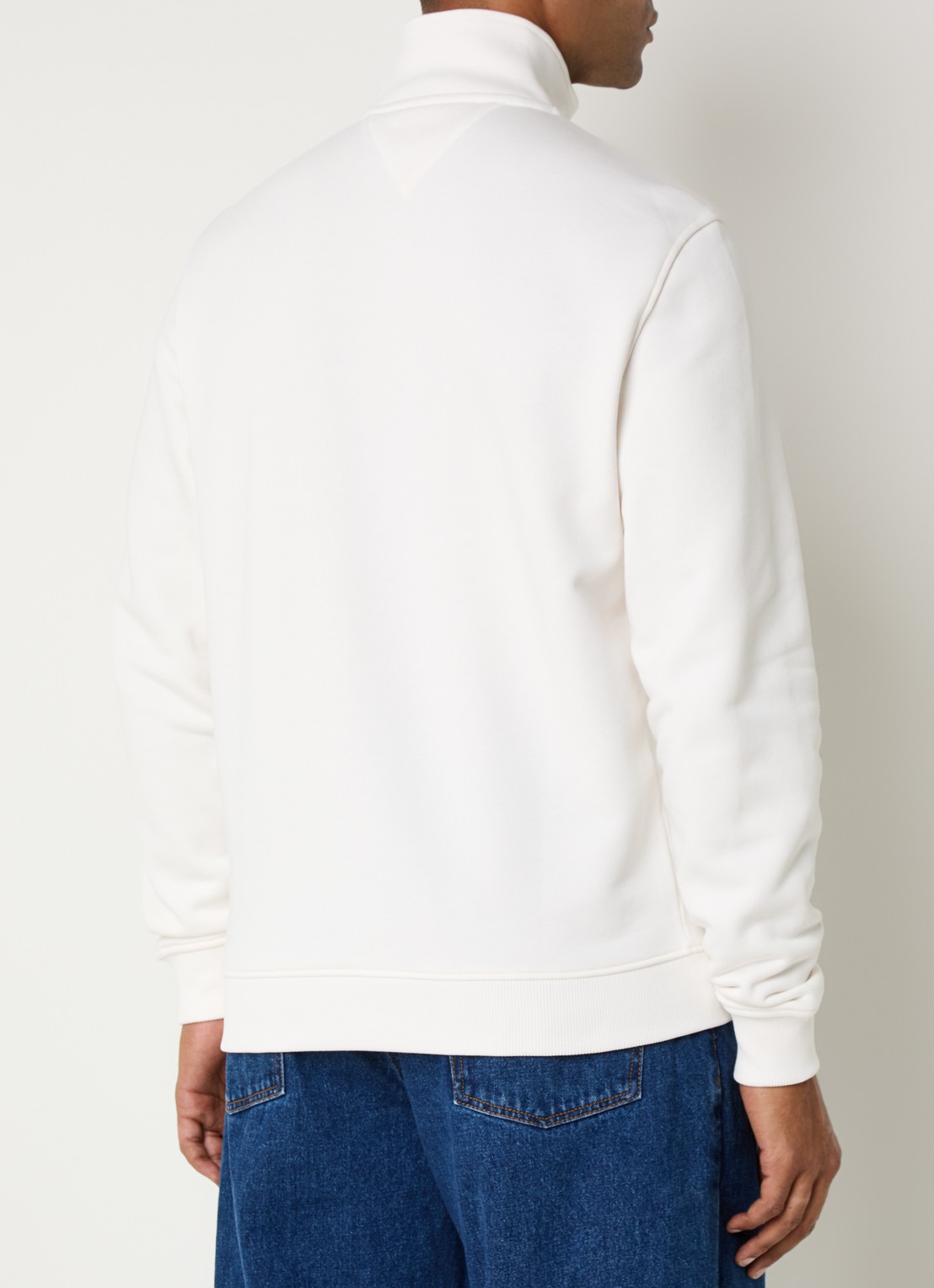 Tommy Hilfiger Sweater met halve rits en logo - achterkant wit