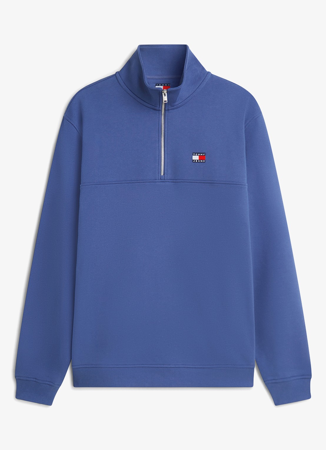 Tommy Hilfiger Sweater met halve rits - voorkant blauw