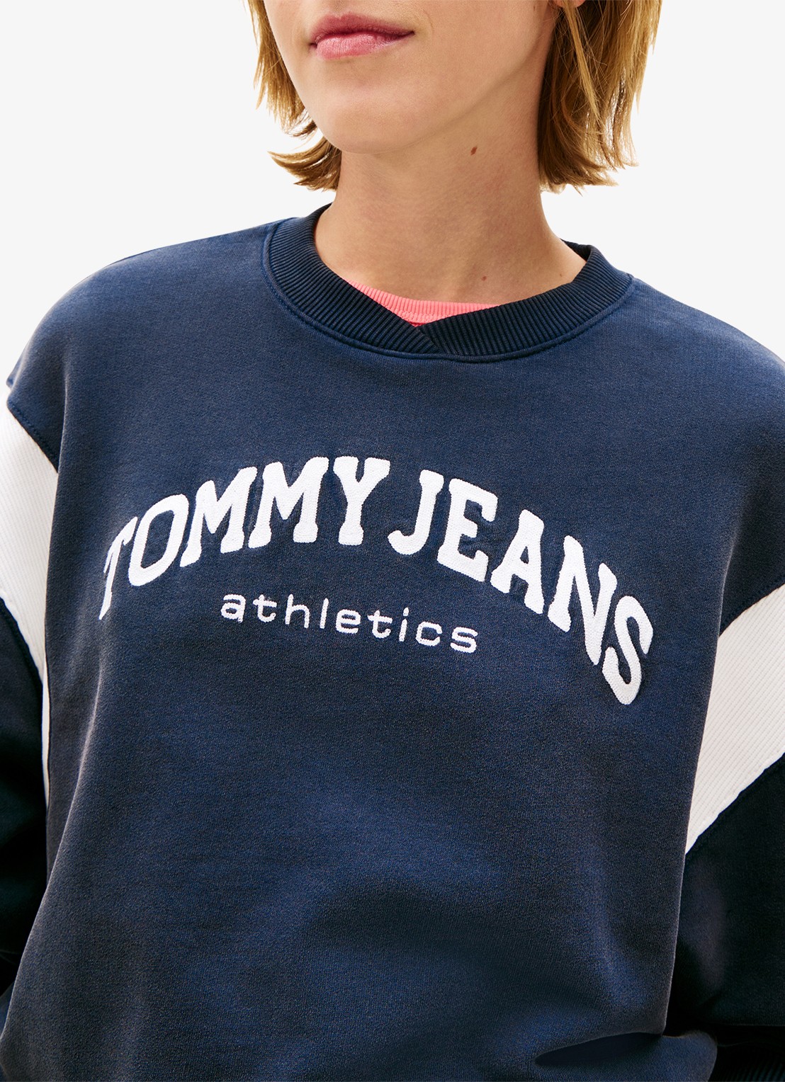 Tommy Hilfiger Sweater met logo - detail 3 donkerblauw