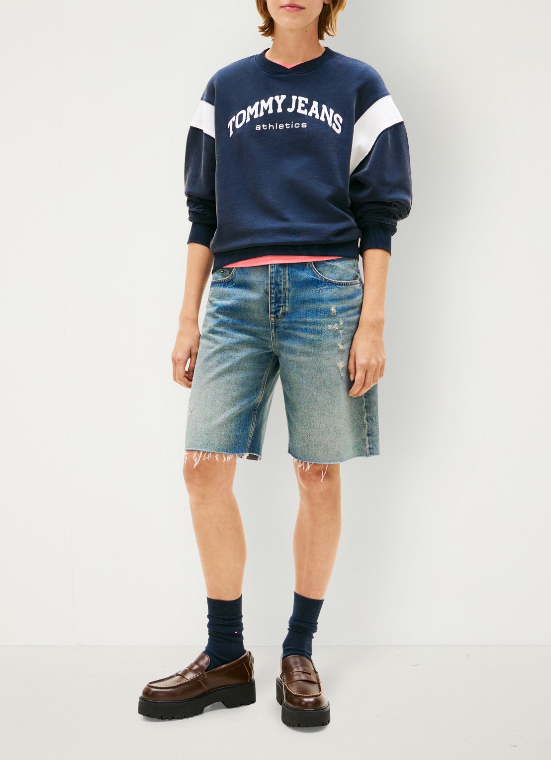 Tommy Hilfiger Sweater met logo - voorkant 5 donkerblauw