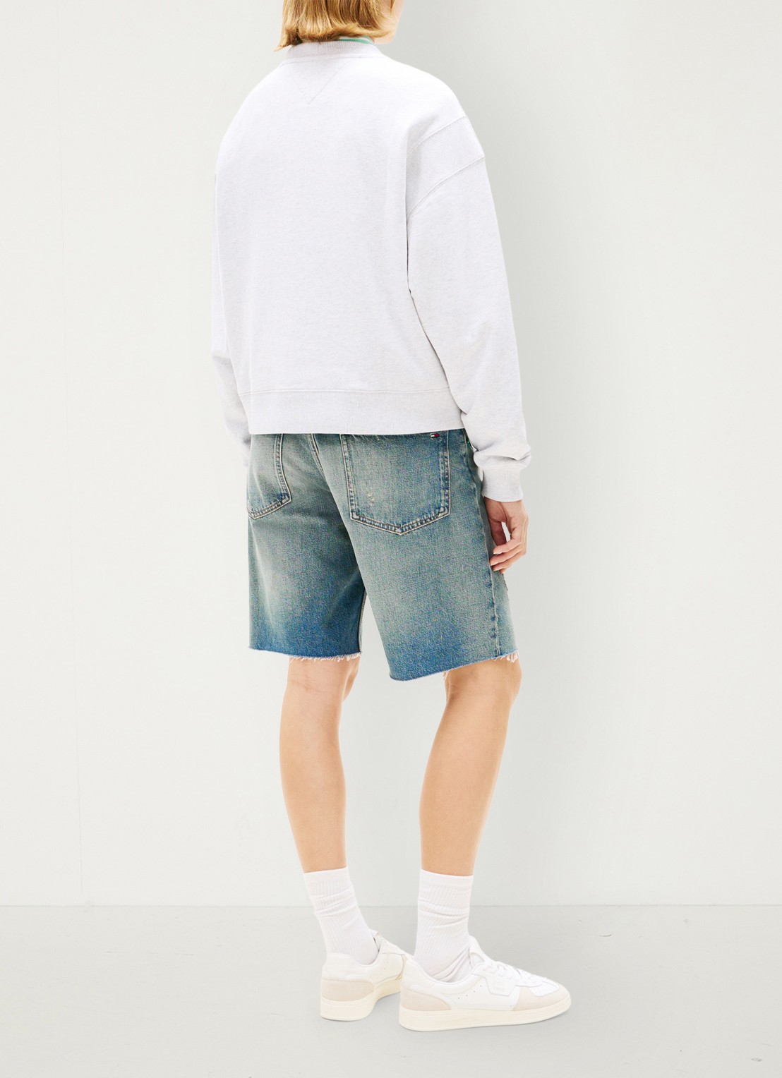 Tommy Hilfiger Sweater met logo - achterkant grijs
