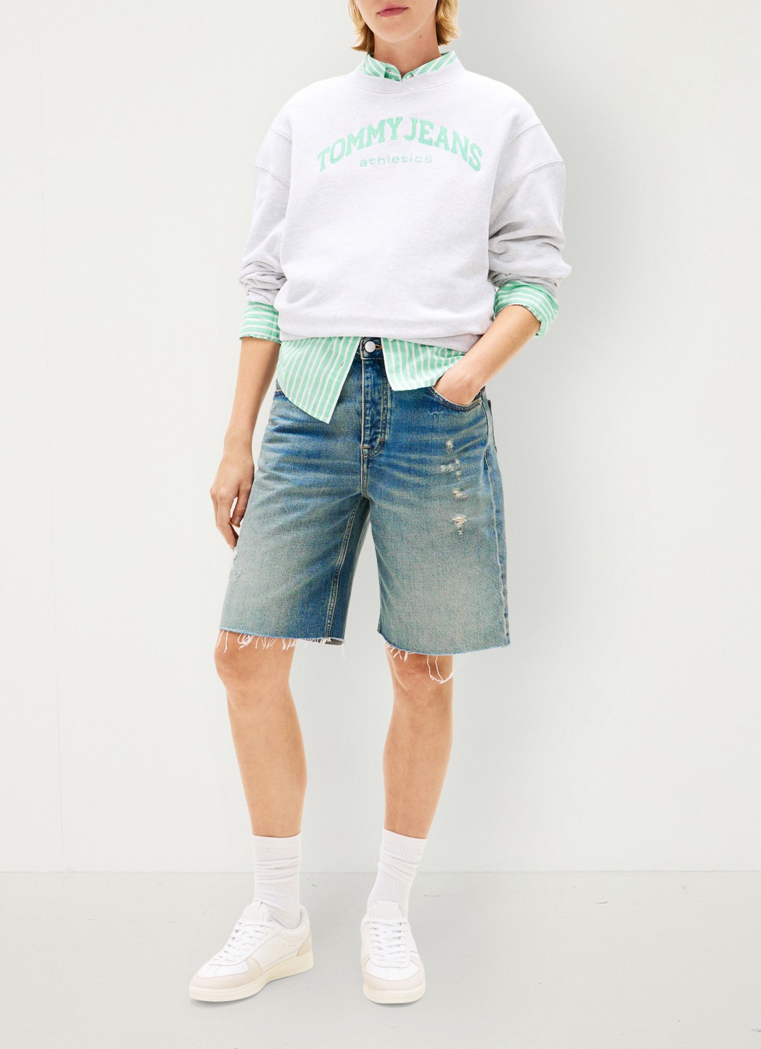 Tommy Hilfiger Sweater met logo - voorkant 5 grijs