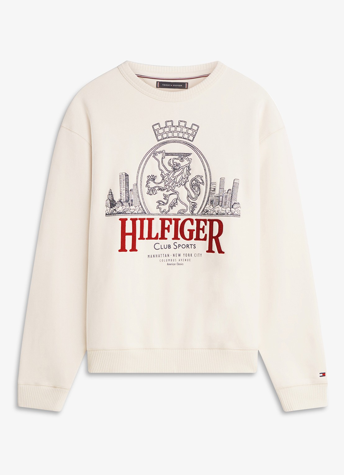 Tommy Hilfiger Sweater met logo - voorkant 4 gebroken wit