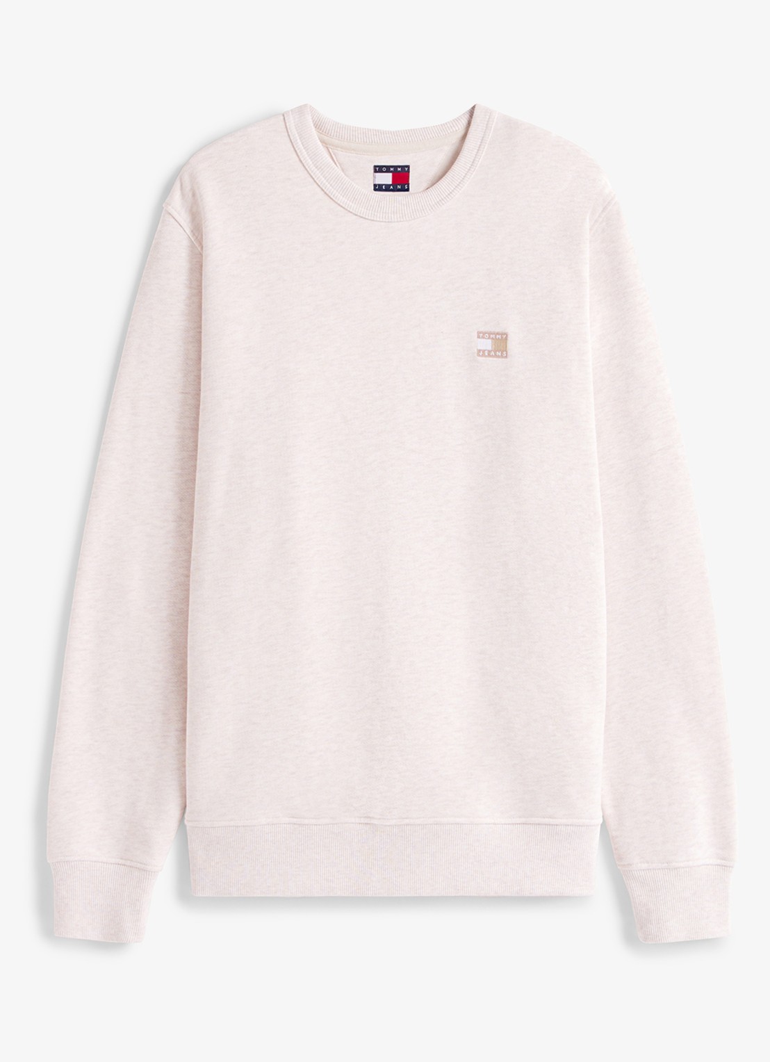 Tommy Hilfiger Sweater met logo - voorkant beige