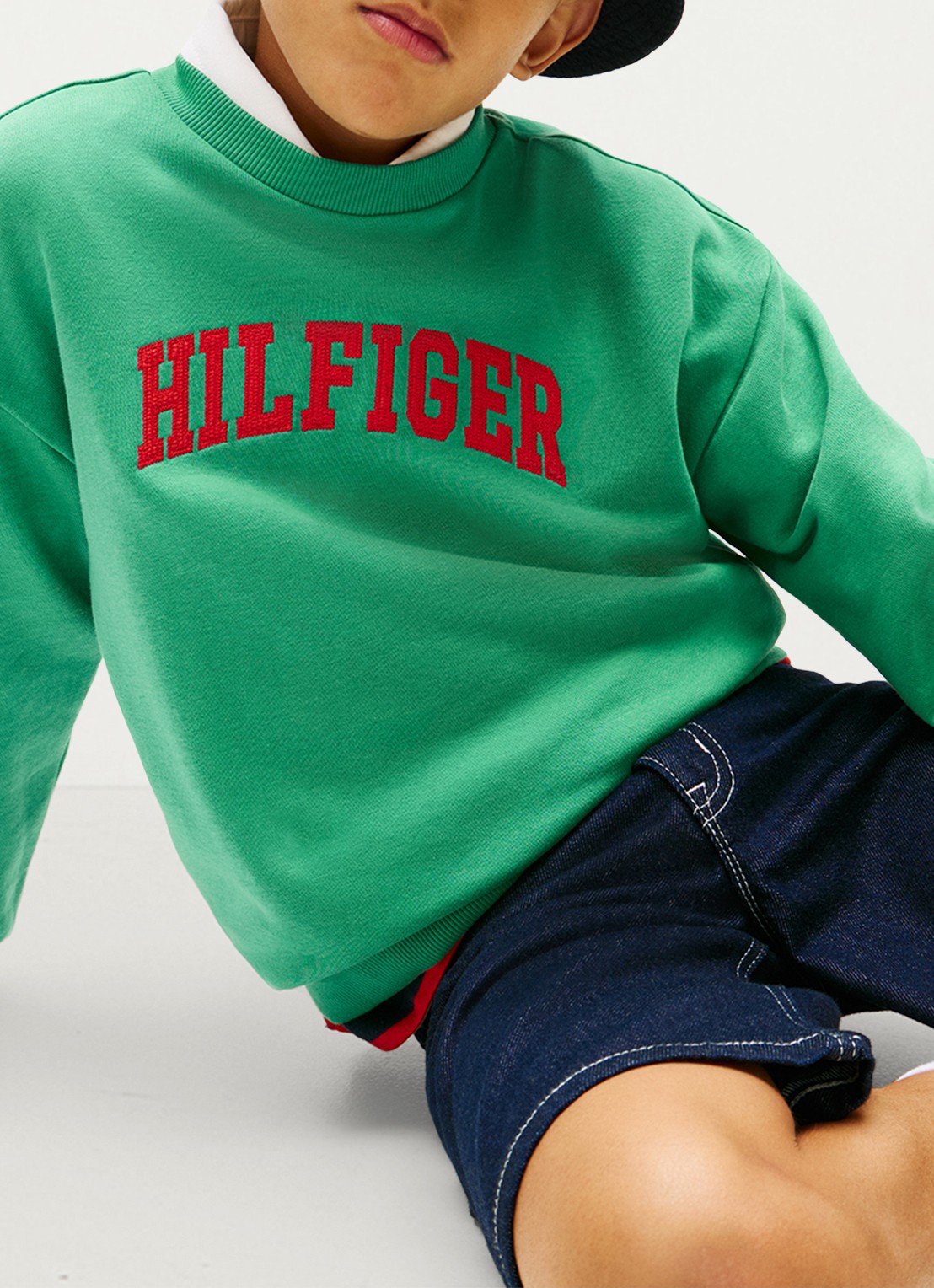 Tommy Hilfiger Sweater met logo - detail 2 groen