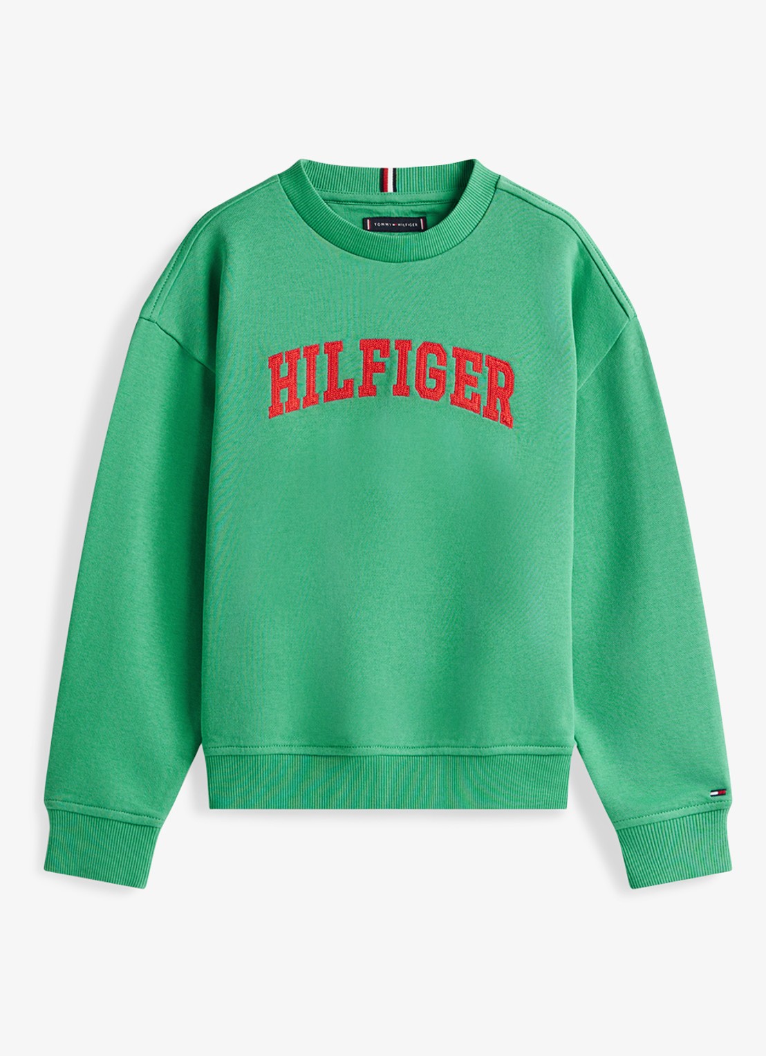 Tommy Hilfiger Sweater met logo - voorkant 4 groen