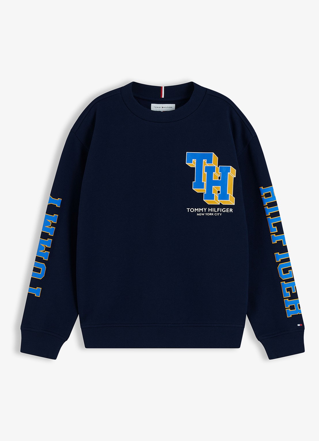 Tommy Hilfiger Sweater met logo - voorkant donkerblauw