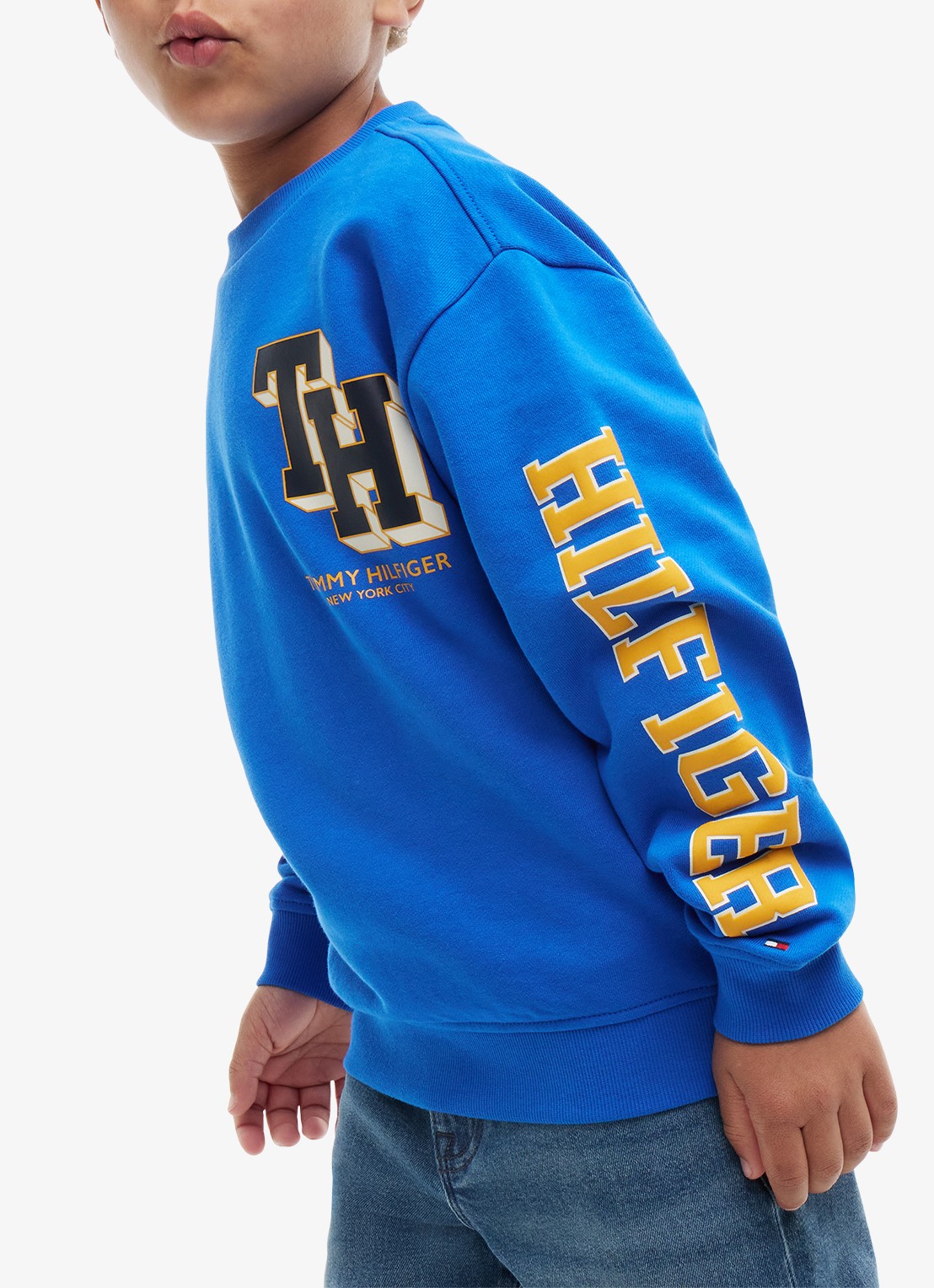 Tommy Hilfiger Sweater met logo - detail 2 blauw