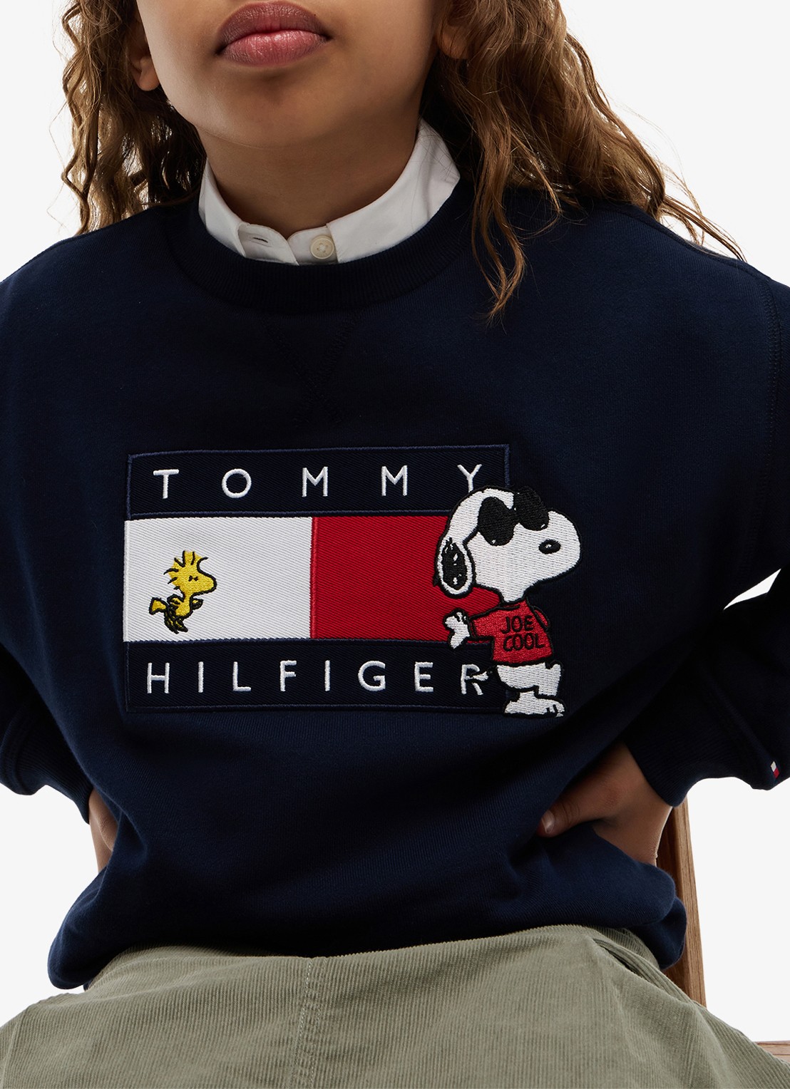 Tommy Hilfiger Sweater met logo - detail 5 donkerblauw