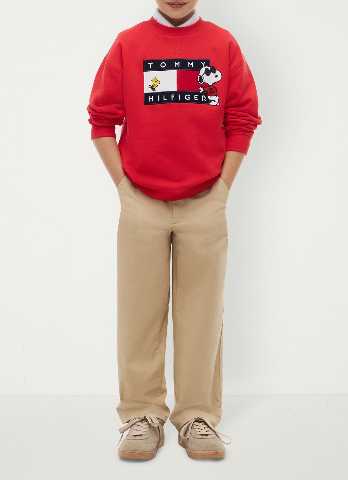 Tommy Hilfiger Sweater met logo - voorkant 6 rood