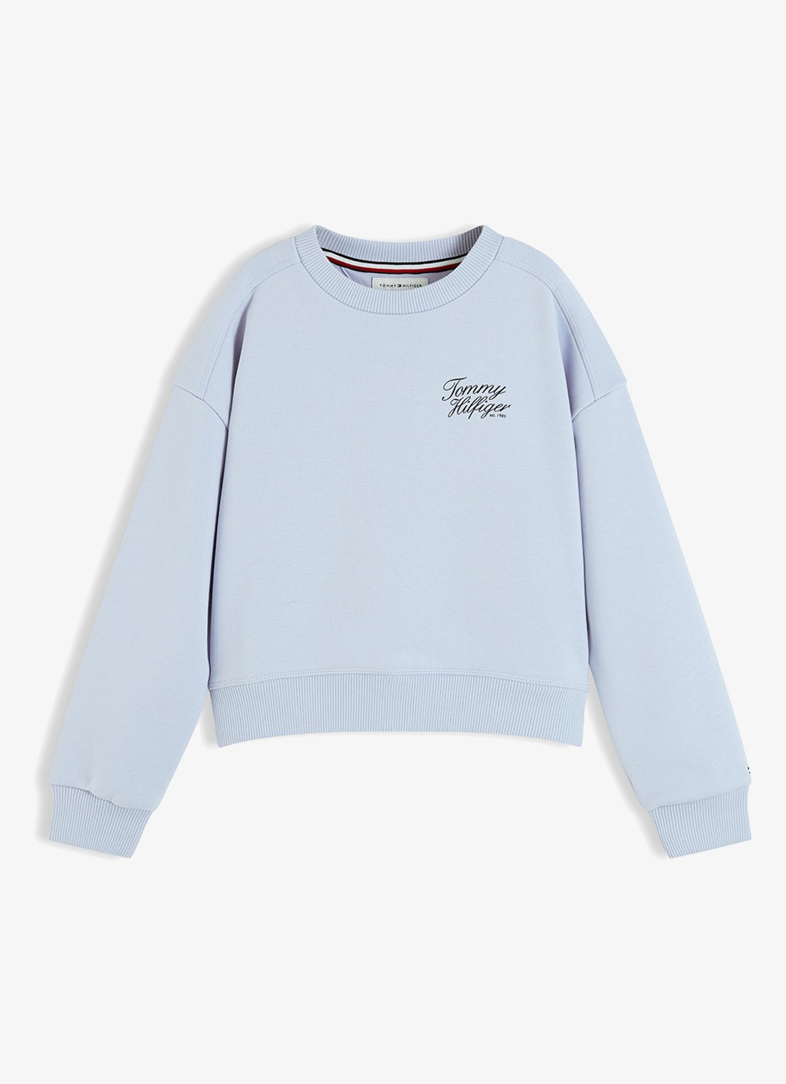 Tommy Hilfiger Sweater met logo - voorkant 4 lichtblauw