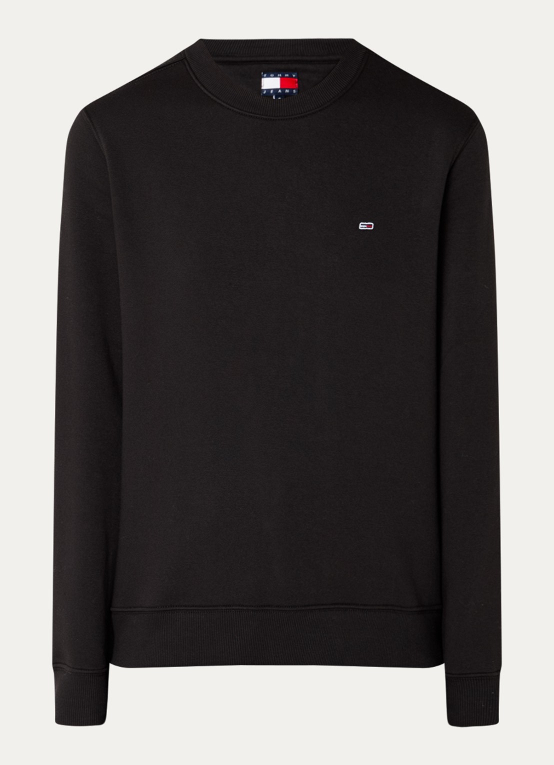 Tommy Hilfiger Sweater met logoborduring - voorkant 3 zwart
