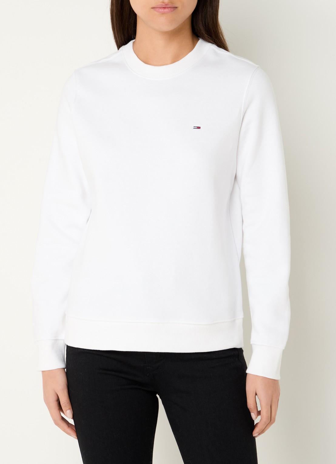 Tommy Hilfiger Sweater met logoborduring - detail 4 wit