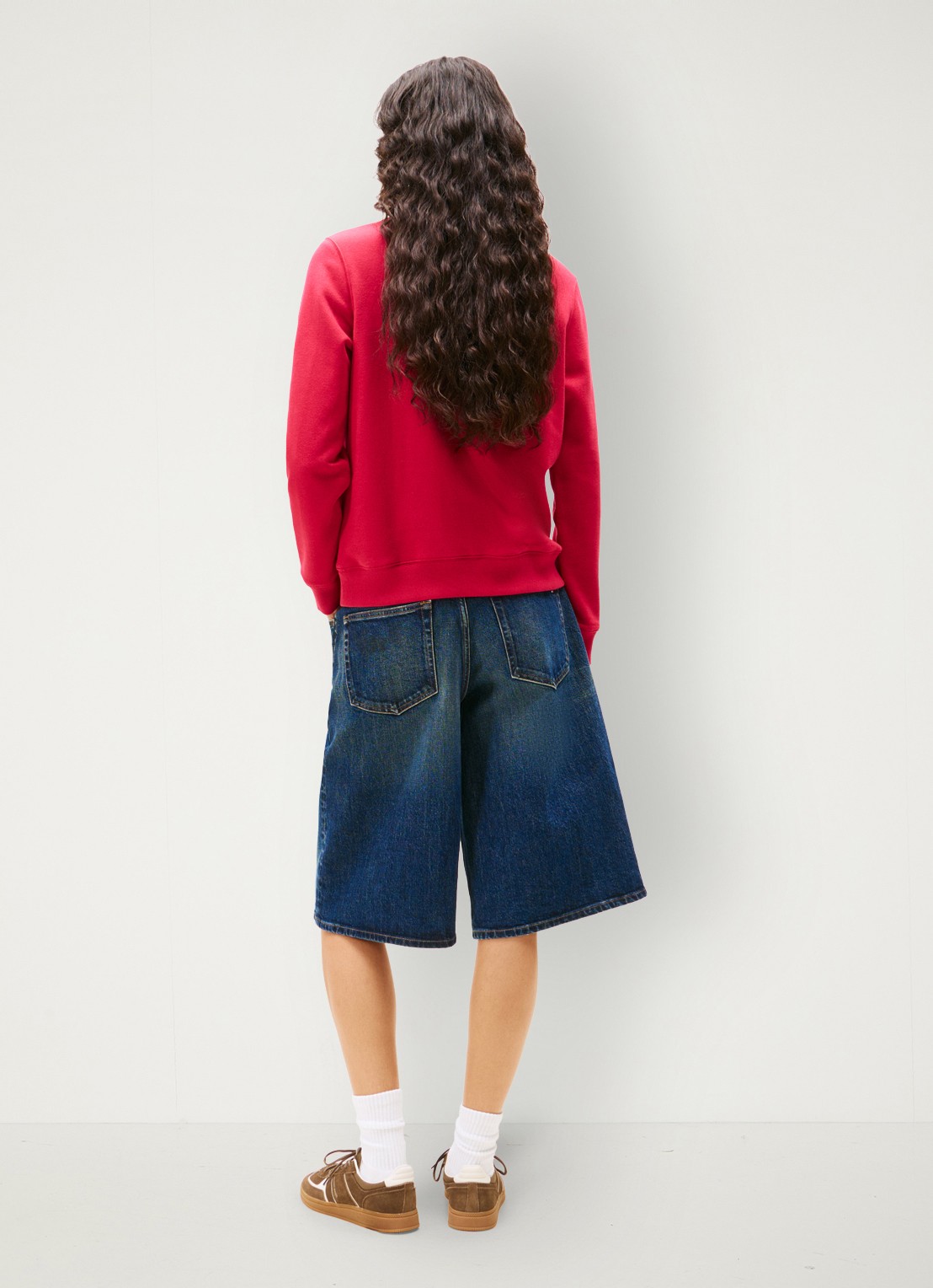 Tommy Hilfiger Sweater met logoborduring - achterkant cranberryrood