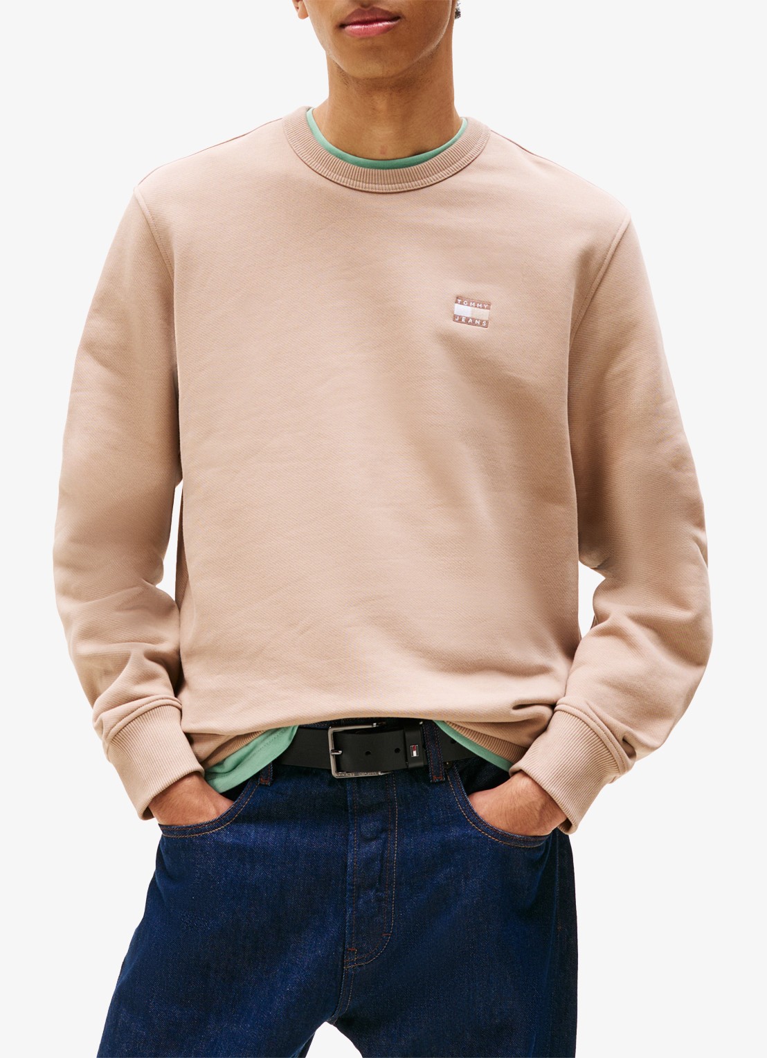 Tommy Hilfiger Sweater met logoborduring - detail 4 beige