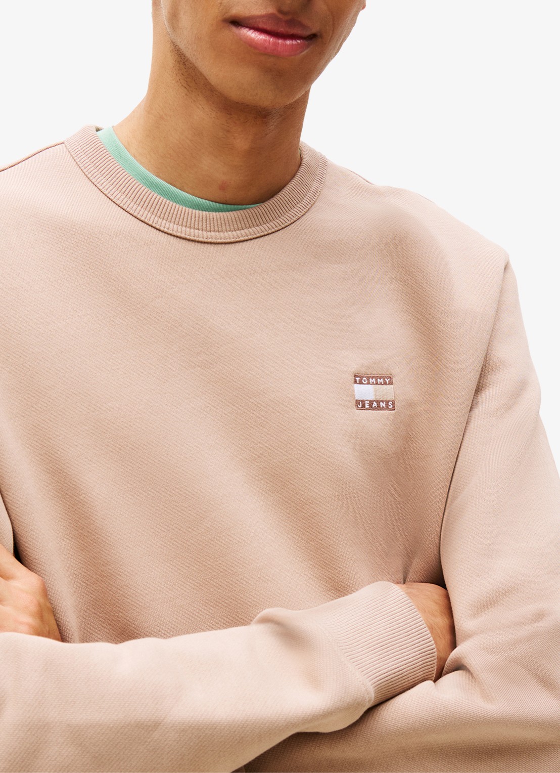 Tommy Hilfiger Sweater met logoborduring - detail 5 beige