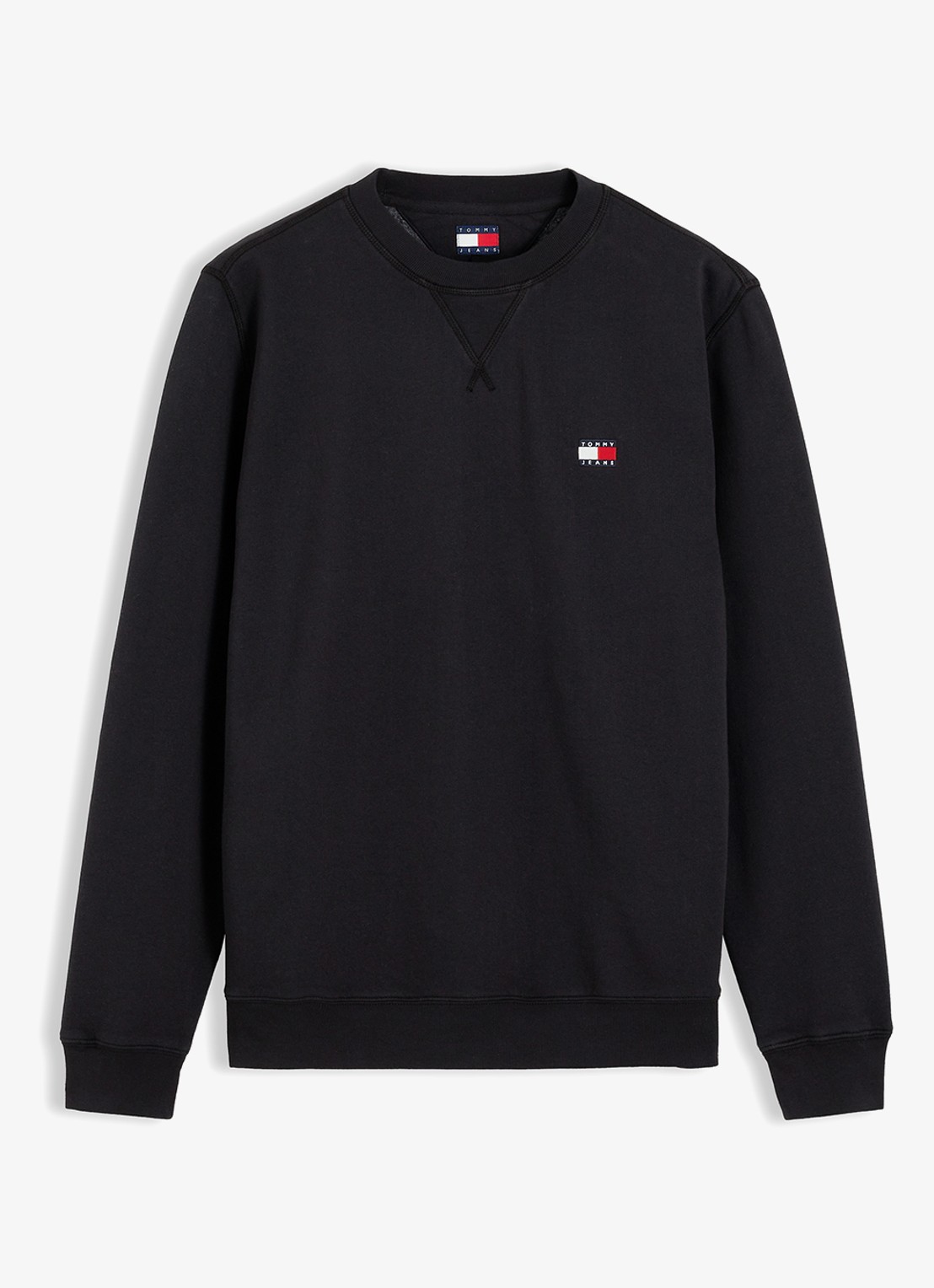 Tommy Hilfiger Sweater met logoborduring - voorkant zwart