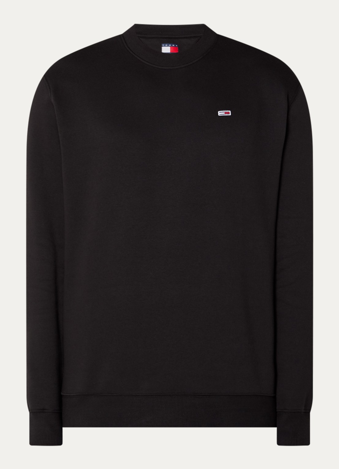 Tommy Hilfiger Sweater met logoborduring - voorkant 3 zwart