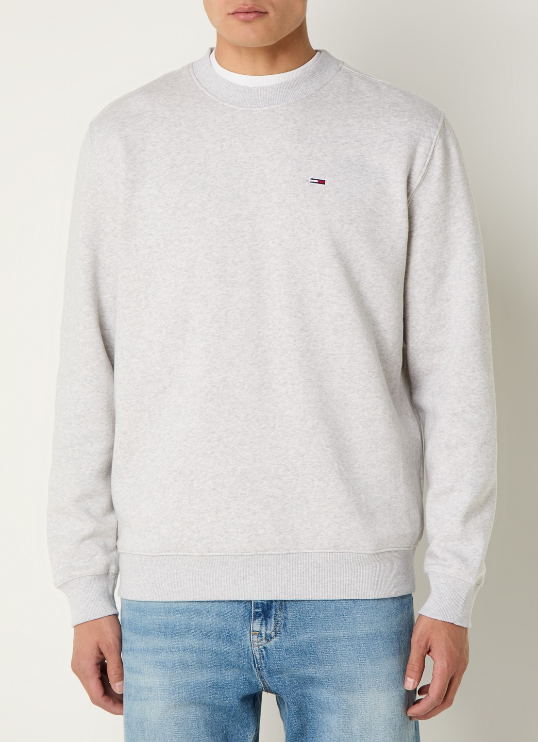 Tommy Hilfiger Sweater met logoborduring - detail 3 grijsmele